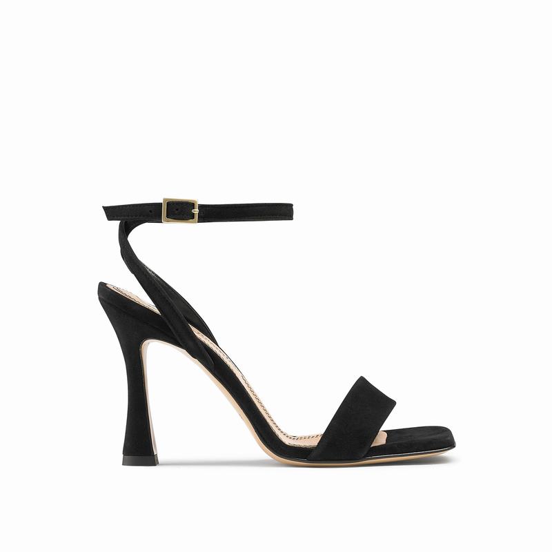 Russell & Bromley Cosmo Womens Flared Heel Sandals Black |UEU2474BY|